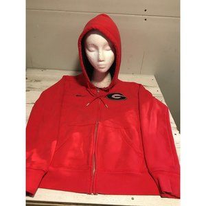 Nike Unisex red Georgia full zip hoodie sweatshirt size Medium